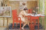 Carl Larsson Model,Writing picture-Postals Germany oil painting artist